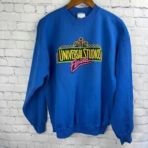 Vintage 90's Retro Universal Studios Florida Tultex Crewneck Sweatshirt Blue XL
